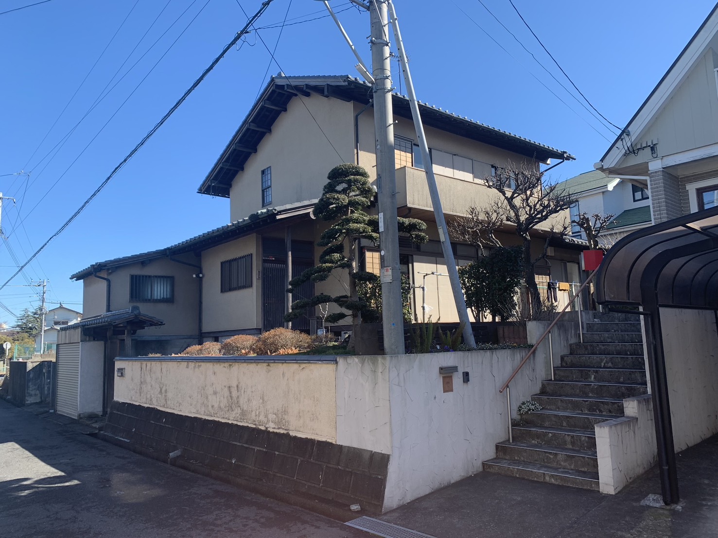木更津市　純和風住宅　書き落し壁の塗装